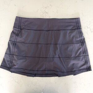 Lululemon Pace Rival Mid-Rise Running Tennis Pickleball Skirt Grey Sz 8 Tall